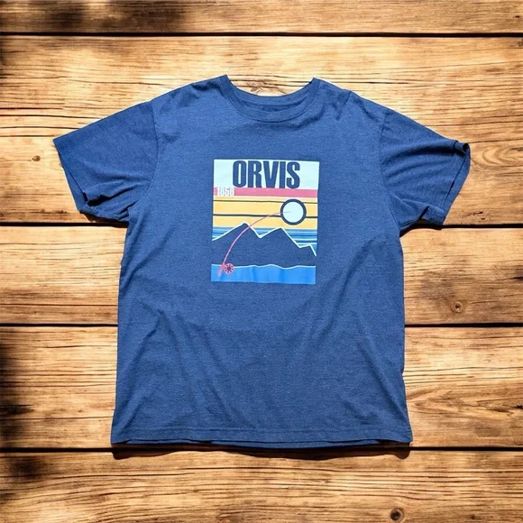 Orvis Navy T-Shirt with Vibrant Graphic - Picture 2 of 9